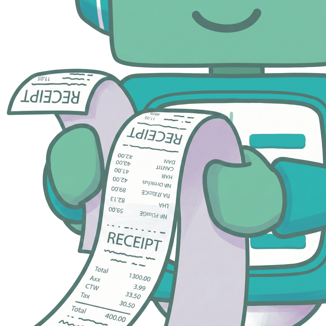 スマート君が書類を確認している